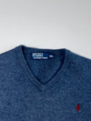 Polo Ralph Lauren V-Neck Sweater with Red Pony-(L)