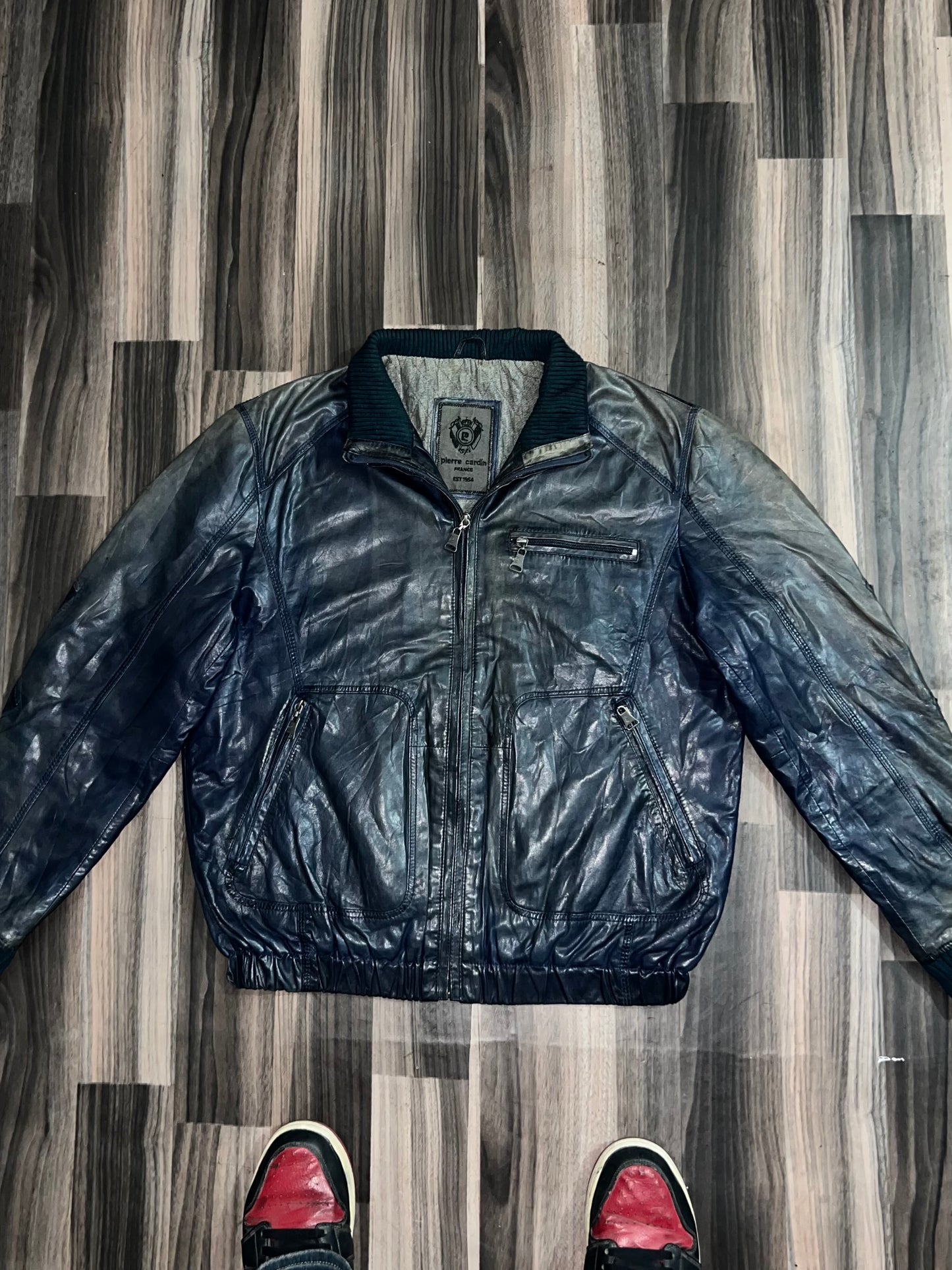 ZPIERRE CARDIN PARIS* Original Leather Jacket (L/XL)