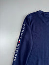 Tommy Hilfiger Flag Logo Navy Crewneck Sweatshirt Sleeve Print(XL)