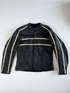 Frank Thomas Cafe Racer Striped Leather Jacket (Padded/Albow Padded) (S)