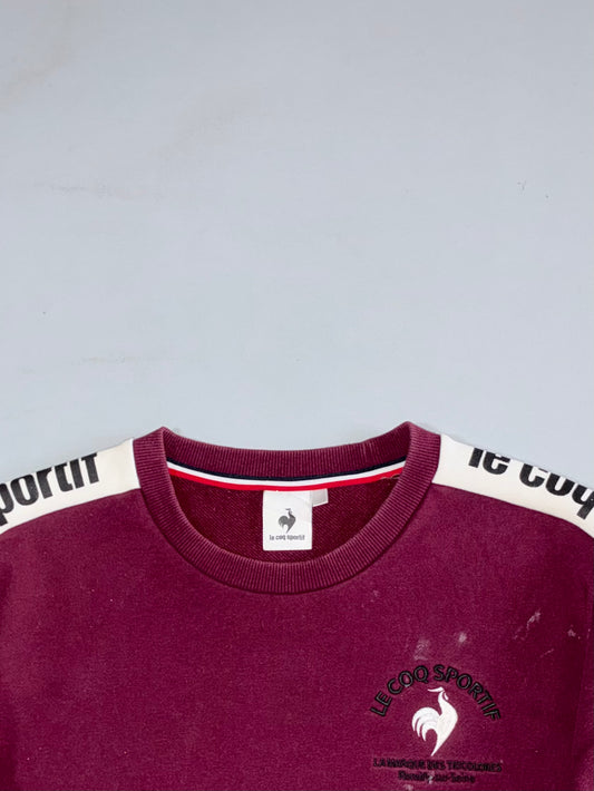 Le Coq Sportif Maroon Taped Logo Sweatshirt (M)