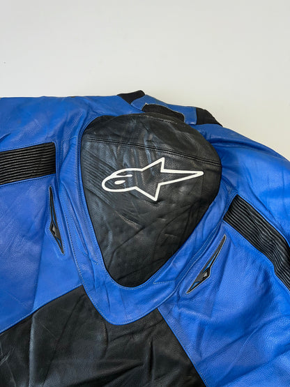 ZSuper RARE Alpinestars Original Heavy Pure Leather Riding Jacket (Extremely Padded) (L/XL)