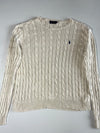 Polo Ralph Lauren Cream Cable-Knit Crewneck Sweater (M/L)