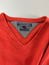 Tommy Hilfiger Pima Cotton Cashmere V-Neck Sweater – Burnt Orange (XL)