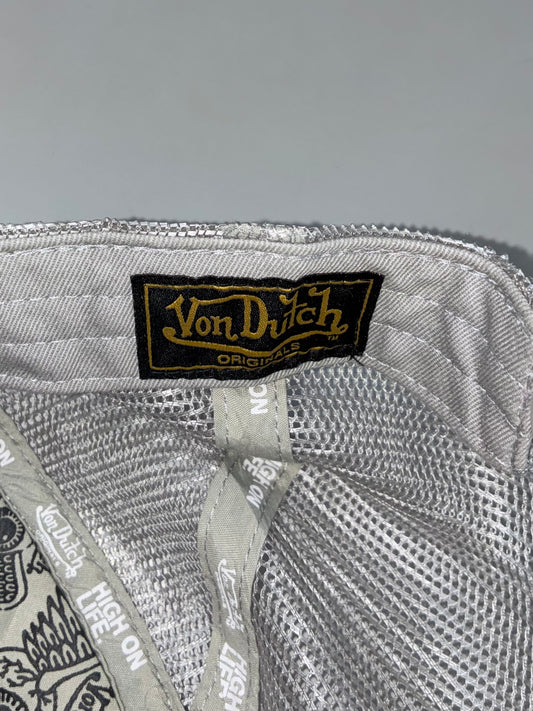 Von Dutch Trucker Cap – Grey/White Mesh (Adjustable)