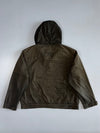 Vintage Polo Ralph Lauren Fleece Lined Hooded Jacket | Olive Green Navy Interior Zip-Up Pony Logo (XL)