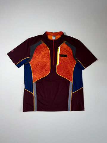 The Redface Trekking Half-Zip Trail Running Jersey, Maroon/Orange (XL)