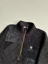 Black Yak Grey Croc Texture Patchwork Fleece Half Zip (S)