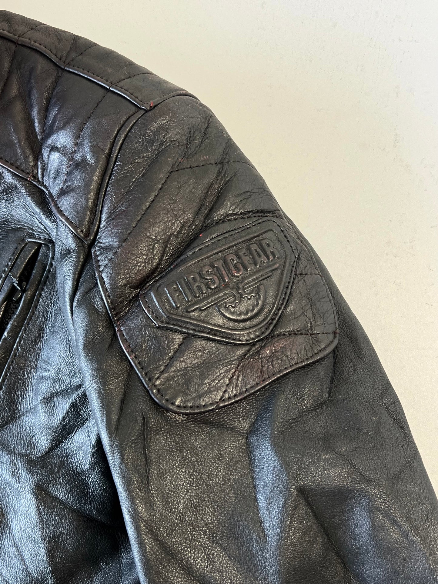 ZFirst Gear By Hein Gericle Original Pure Heavy Original Leather Riding Jacket (Ultra Rare) Padded (M)