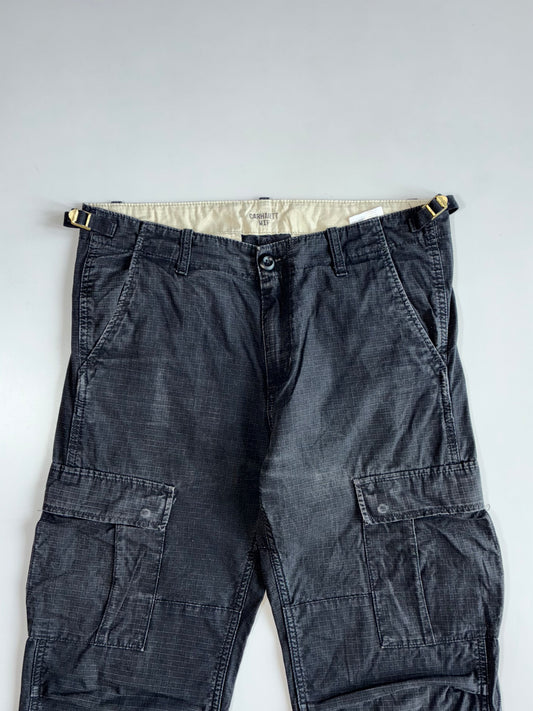 Carhartt WIP Aviation Pant Black Ripstop Cargo Trouser (W:32 |L:42)