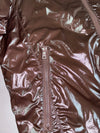 Q.J Glossy Sherpa-Lined Hooded Bomber Jacket – Brown Fuur inside (S)