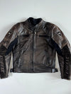 Dainese Brown Leather Café Racer Moto Jacket Padded (S)