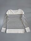 Lacoste Breton Stripe Long Sleeve Top – White & Navy (M/L)