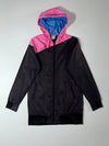 New Balance Pink/Black Colorblock Hooded Windbreaker Jacket (S)