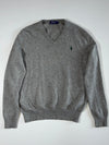 Polo Ralph Lauren | Navy Red Pony V-Neck Wool Sweater | (M)