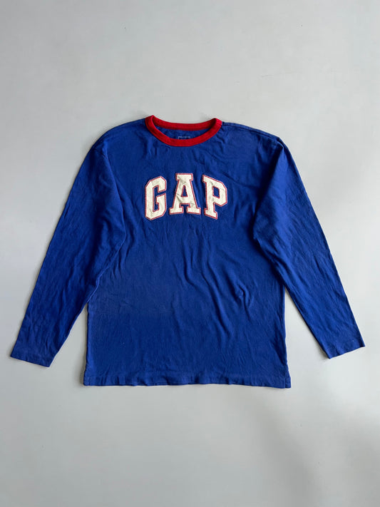 GAP Arch Logo Ringer Long Sleeve Tee (M)