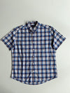 Tommy Hilfiger Blue White Plaid Check Short Sleeve Shirt (XL)