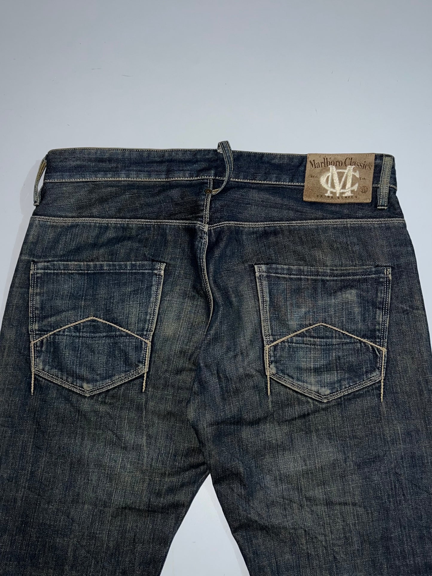 ! ! ! ! ! ! Marlboro Classics denim (real vintage) (VERY RARE) Y2K Straight Jeans L- 41 W-36