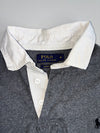 Polo Ralph Lauren Rugby Shirt — Grey Long Sleeve, White Collar (L)