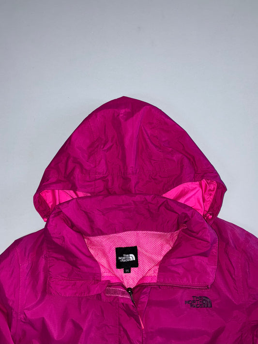 The North Face Mesh-Lined Nylon Hooded Windbreaker Rain Jacket Magenta Pink (L)