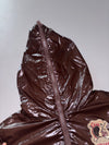 Q.J Glossy Sherpa-Lined Hooded Bomber Jacket – Brown Fuur inside (S)