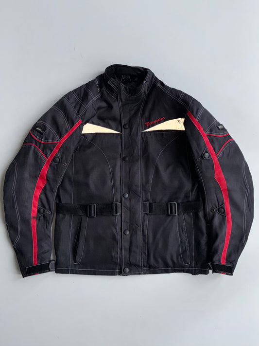 Polo (Touring) | Textile Motorcycle Jacket Black Red PADDED (L/Xl)