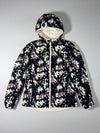 The North Face Reversible Hooded Puffer Jacket in Cream & Abstract Print Women’s (M)