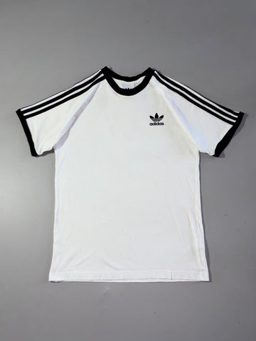 Adidas Originals 3-Stripes Trefoil Ringer T-Shirt – White/Black (S)