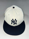 New York Yankees Cooperstown Collection New Era 59FIFTY Fitted Cap – Cream/Navy with Side Patch (60cm)