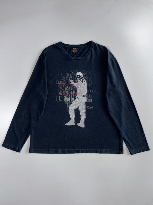 Big Train Jeans | Y2K Graphic Longsleeve | Faded Black (2XL)