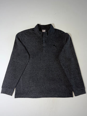 Puma Charcoal Grey Quarter-Zip Mock Neck Pullover (XL)