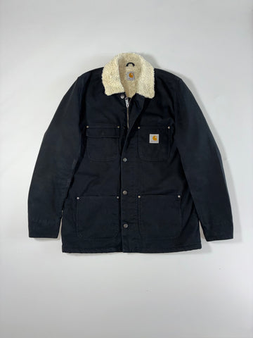 Carhartt WIP | Black Sherpa Collar Chore Coat | (L)