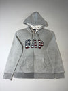 Vintage Gap USA Flag Arch Logo Zip-Up Hoodie – Grey (XL)
