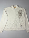 Guess | Cream Y2K Graphic Zip Track Jacket | (2XL/3Xl)