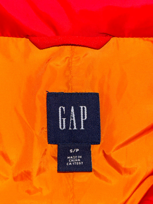 GAP Red Quilted Puffer Vest with Orange Lining (S)