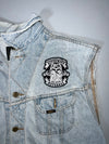 Lee Vintage Light Wash Patched Denim Biker Vest (XL)