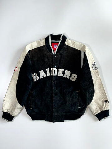 NFL Raiders Premium Original Sued Leather Jacket (XL)