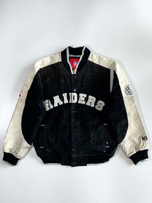 NFL Raiders Premium Original Sued Leather Jacket (XL)