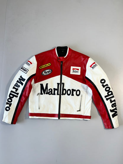 !                                                                                                                                                                                 Marlboro RARE F1 Racing Jacket in Ultra Premium Pure Leather (SUPER RARE) (L)