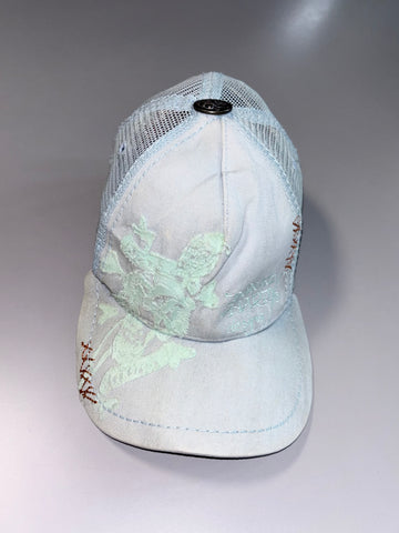 Ed Hardy Vintage Angel Cross Embroidered Trucker Cap (Adjustable)