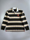 Tommy Hilfiger THNY Block Stripe Rugby Shirt Lion Crest Embroidery, Number 85 Back Patch, Long Sleeve (XL/2XL)