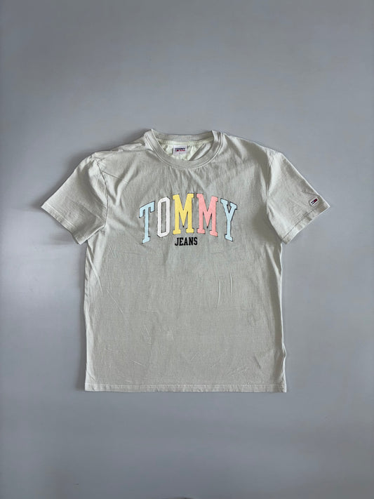 Tommy Jeans | Multicolor Arch Logo Tee | Off-White (L)
