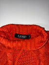 Lauren Ralph Lauren Burnt Orange Aran Cable Knit Mock Neck Sweater –  (L)