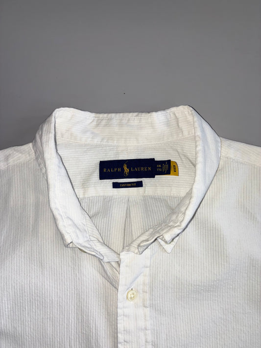 Polo Ralph Lauren | Seersucker Custom Fit Short Sleeve Shirt | White (XXL)