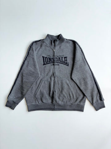 Lonsdale London Grey Full Zip Track Jacket – Embroidered Logo – (2XL)