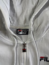 Vintage Fila White Colour Block Zip-Up Hoodie (S)