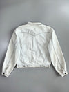 Vintage Levi’s White Denim Trucker Jacket with Destroyed Raw Frayed Collar (M/L)