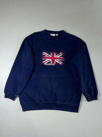 Vintage Reebok Union Jack Navy Sweatshirt (XL)