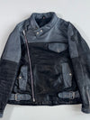 Vintage Two-Tone Leather Motorcycle Jacket (XL)