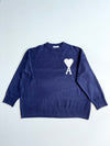 AMI Paris Ami de Coeur Navy Knit Sweater(XL)
